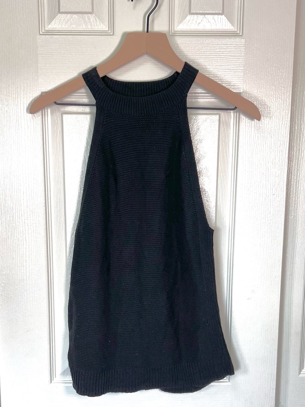 Banana Republic Factory Chunky Knit Halter Top Black Size XS 100% Cotton